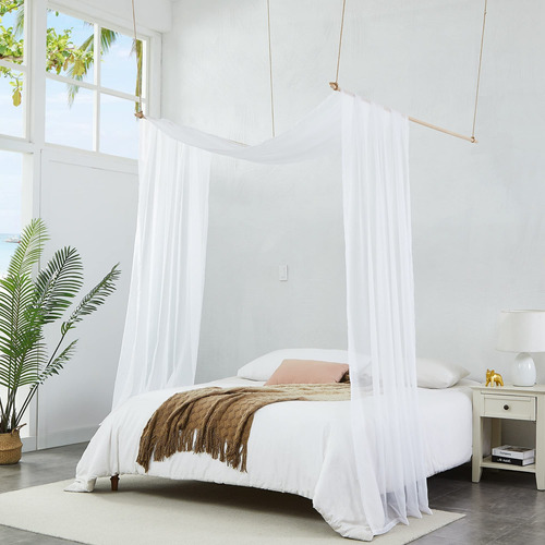 Warm Home Designs Cortinas Blancas Para Toldo De Cama De 55 