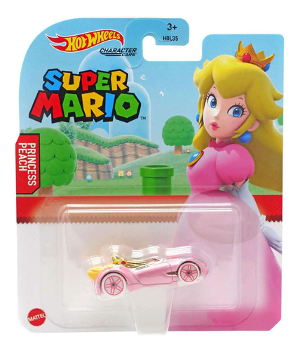 Hot Wheels Super Mario Character Cars Princesa Peach Color Rosa