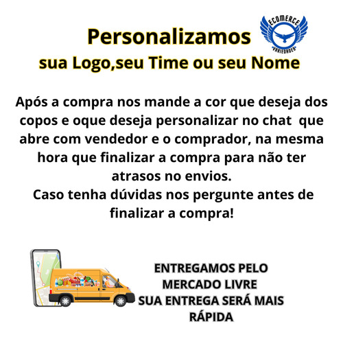 200copos Térmico Personalizado C/ Nome Logo Ou Time Atacado