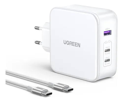 comprar  Ugreen Cargador Gan Tech Fast 140w 2 Usb-c \u002F Usb-a Blanco C