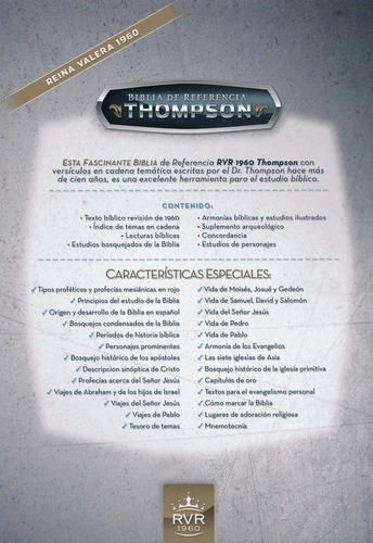 Imagen 2 de 7 de Biblia De Estudio Thompson Referencias Piel Negro Gris
