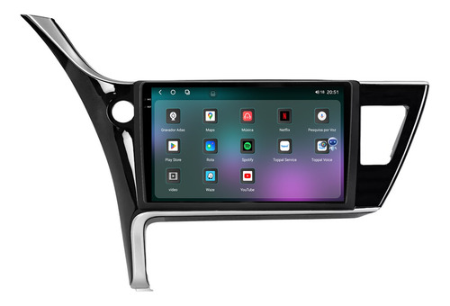 Multimidia Corolla 18/19 9p Octacore Carplay 256gb Tpros 360