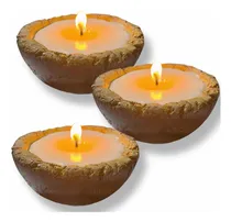 Comprar Velas Cuenco Símil Corteza Soja X3 Unid 11x6 Cm - Chocolate