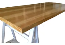 Comprar Escritorio Con Tapa De Madera Lustrada Y Caballetes Blancos