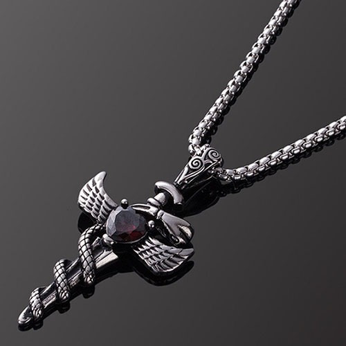 Colar Masculino Com Pingente Espada Alada