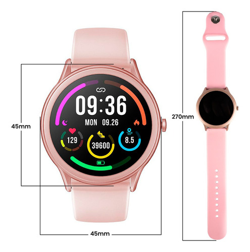Smartwatch Haiz My Watch S Life 44mm Ip68 Hz-v230d Cor Da Caixa Rosa