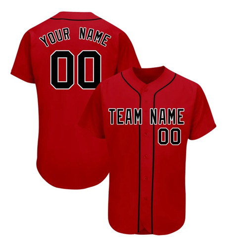 Equipo Rojo Camiseta De Béisbol 3d Personalizada Para Hombre