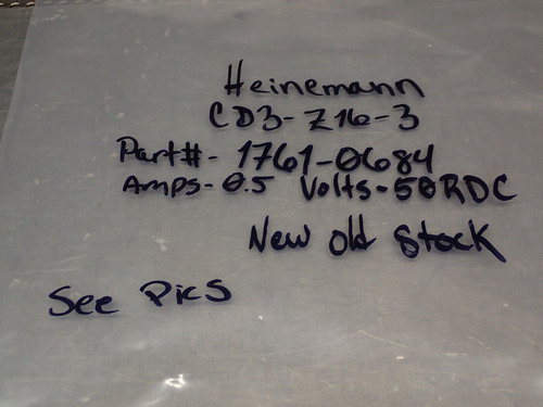 Heinemann Cd3-z16-3 1761-0684 .5a Volts 50rdc Circuit Br Zza