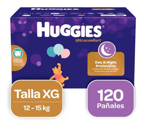 Pañales Huggies Etapa 4 X 120 - Unidad a  Tamaño Extra grande (XG)