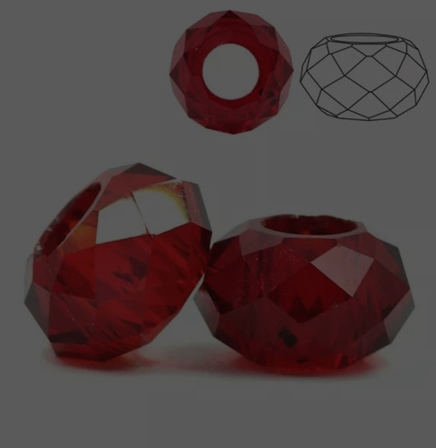 Imagen 1 de 2 de Charm Cristal Rojo 8 X 14 Mm / Agujero 6 Mm / Pack X 10 