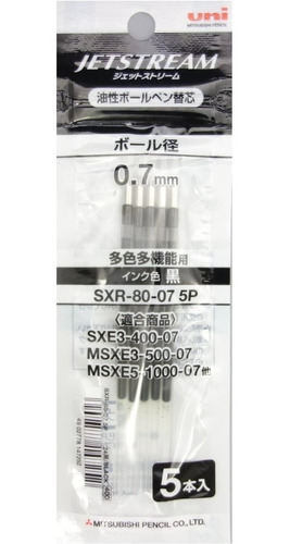 Repuesto De Bolígrafo 0.7mm, Negro, Mitsubishi Pencil Japón