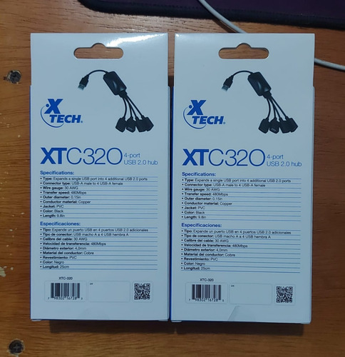 Imagen 3 de 5 de Hub Usb Xtech 4 Puertos 2.0