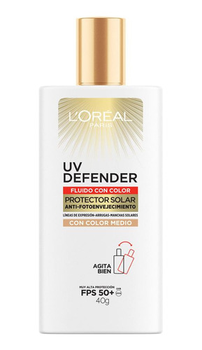 L'oréal París Protector Solar Tono Medio Fps 50 Uv Defender