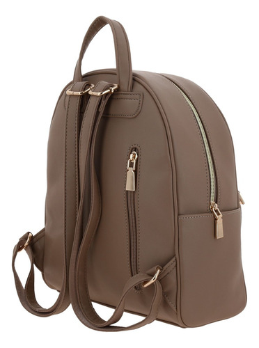 Mochila Backpack Madison Chenson Player Para Dama Juvenil Marrón Claro Liso