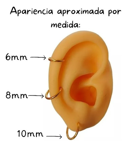 . Piercing Septum Acero Quirúrgico Argolla Oreja Nariz 10 Mm