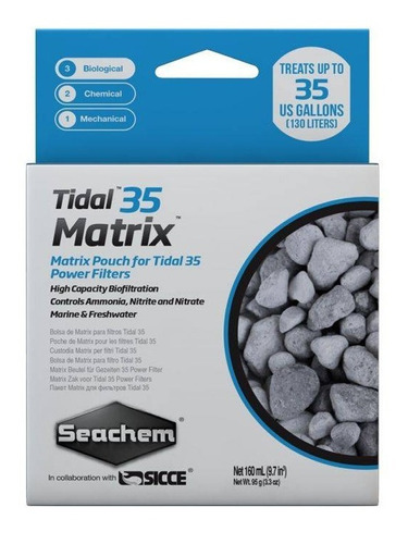 Seachem Tidal Matrix 35 - Controla Amonio, Nitrito Y Nitrato