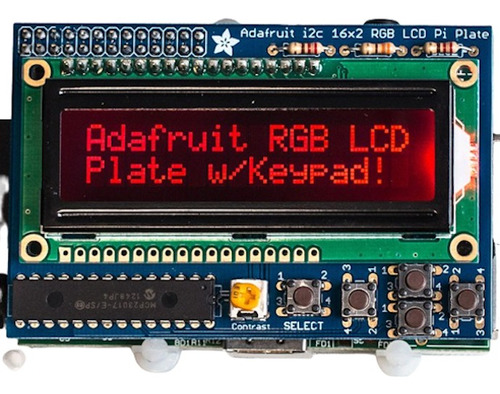Adafruit Lcd 16x2 Rgb + Keypad Hat For Raspberry Pi - I2c