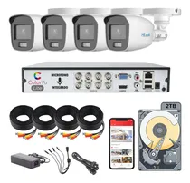 Comprar Kit Circuito Cerrado Hilook Dvr 8 Canales 4 Camaras 1080p 2mp Thc-b129-ps Colorvu Audio Integrado Cable Coaxial + Disco duro 2tb