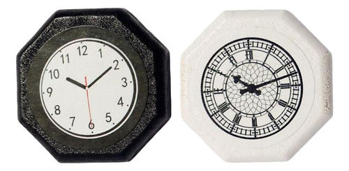2 Casa De Muñecas Miniatura Reloj De Pared 1:12 Ratio Para