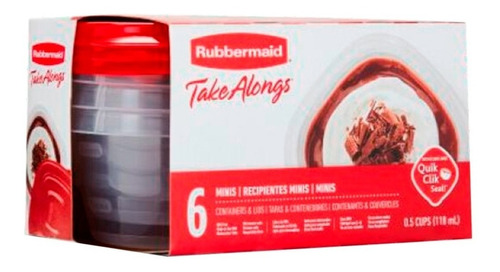 Set Portacomidas Envases Plásticos Rubbermaid X3 118ml