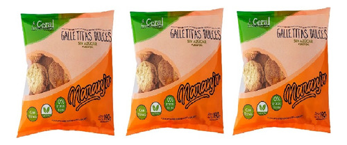 Pack X 3 Galletitas Ceral Naranja  X 190g ( Sin Azucar )