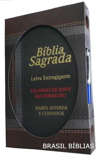 Bíblia Sagrada Letra Extra Gigante Harpa Palavras Jesus Em V