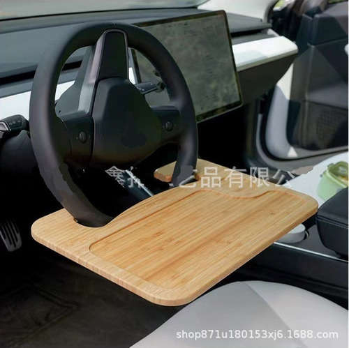 Mesa De Bambú Para Sujetar El Portátil En El Volante Del