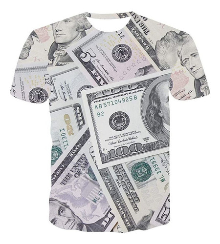 Camiseta De Dinero Para Hombres Impresión 3d Factura Dólar C