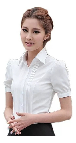 Camisa Blusa Mujer Elegante Oficina Manga Corta