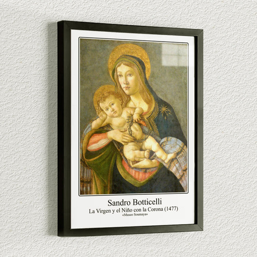 Cuadro 60x40 Arte - Botticelli - Virgen Y Niño Con La Corona