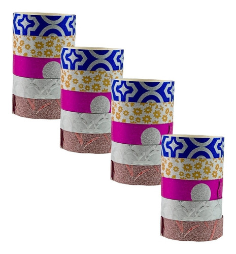 20 Rolos De Fita Adesiva Decorativa Washi Tape Artesanato