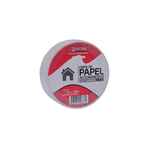 Cinta De Enmascarar Papel 48 Mm X 50 M Tacsa Blanca