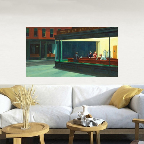 Cuadro Arte Clasico 120x65 Nighthawks De Edward Hopper