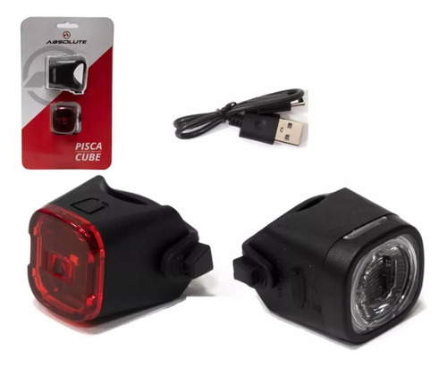 Kit Pisca Sinalizador Absolute Cube Usb Traseiro /dianteiro