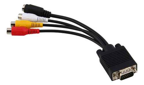 Adaptador Cable Convertidor Vga Svga S Video 3 Rca Tv Av Sub