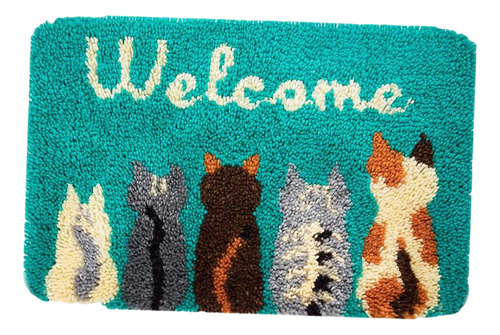 Cat Latch Hook Rug Kit Rug Making Crochet Carpet Manta Kit