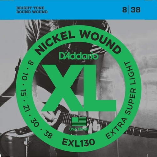 Cuerdas Eléctrica D´addario Exl130 Calibre 08-38 Dadario