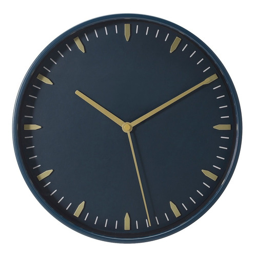 Reloj De Pared Azul 26 Cm Diámetro Silencioso