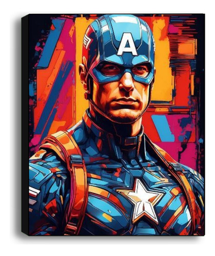 Cuadro Decorativo De Capitán América 40x50cm