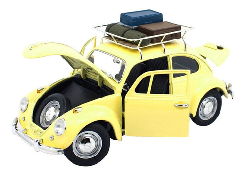 Volkswagen Beetle 1967 Vocho 1:18 Lucky Die Cast Color Amarillo
