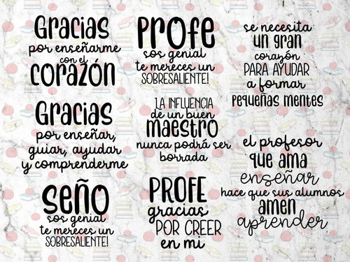 Kit Imprimible Frases Día Del Maestro Png | Cuotas sin interés