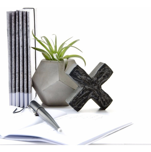 Imagen 1 de 5 de Figuras Cemento Equis X 3 Geometricas Concreto Minimalista