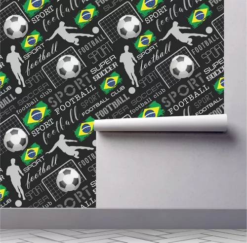 Papel De Parede Futebol Jogo Bola Esporte Kit 02 Rolos A671