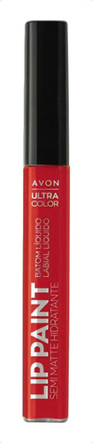 Batom Liquido Lip Paint Semi Matte  Ultra Color 7 Ml Acabamento Semi Matte Cor Vermelho Quente
