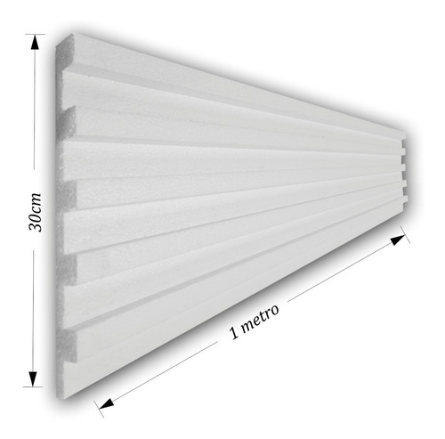 Lambril Lambri Isopor Painel Ripado Friso 10 Placas 30cmx1m