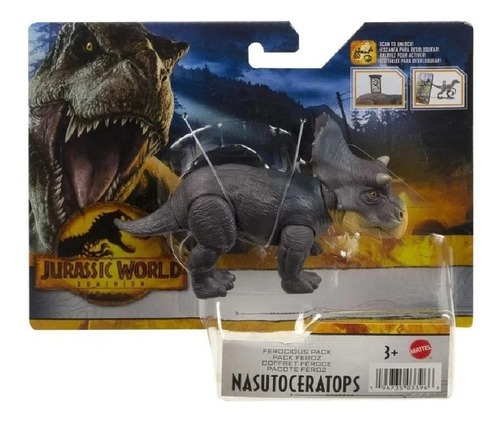 Nasutoceratops Pacote Feroz Jurassic World - Mattel Hdx18-hd