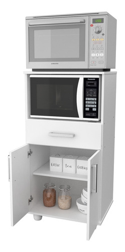 Imagen 3 de 9 de Mueble Para Microondas - Horno Eléctrico 1 Cajón 2 Puertas