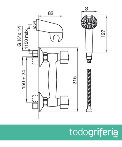 Duchador Exterior Fv Arizona Plus 0113/b1p Baño Ducha Cromo