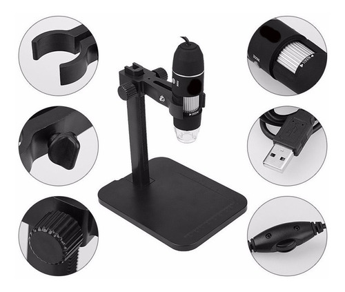 Imagen 2 de 2 de Microscopio Digital Usb 1000x Zoom Optico Camara 8 Luz Led