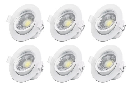 Pack X 6 Downlight Embutir Led 5w Direccionable - Unilux